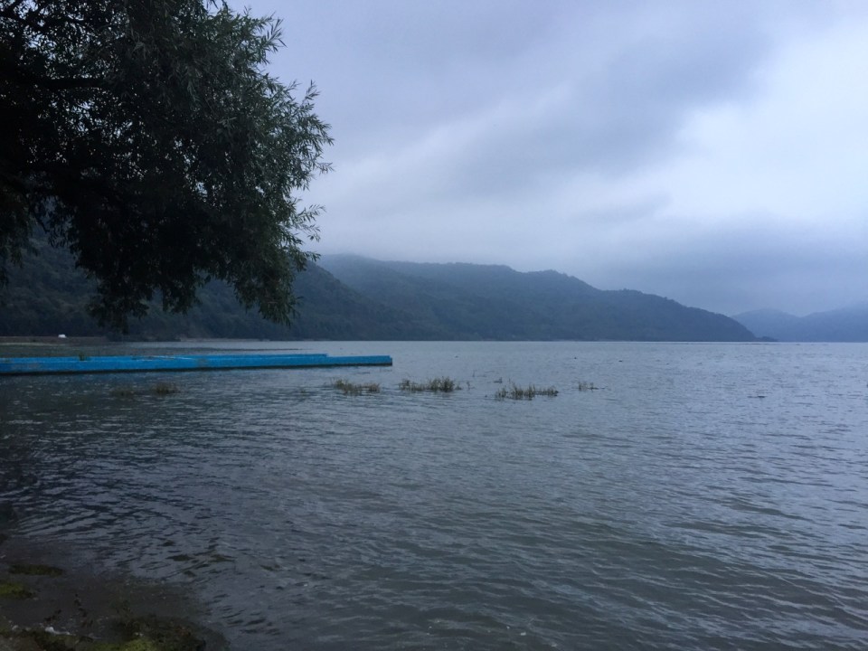 A grey day on the Danube; Toma camping