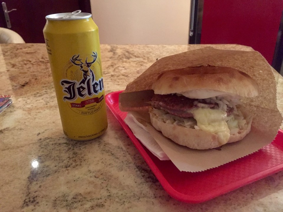 Dinner - burger and beer, Serbians fond of their burgers