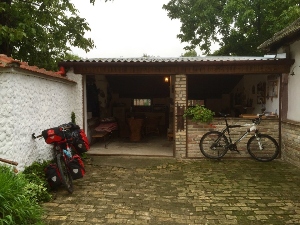 Chill out area and workshop; Long Tour Bike Camp