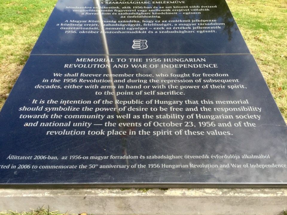 Memorial to the 1956 Hungarian revolution