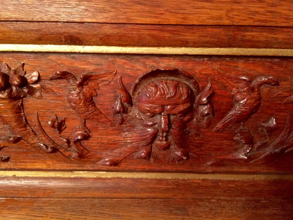 Elaborate carving everywhere - spotted Green Man