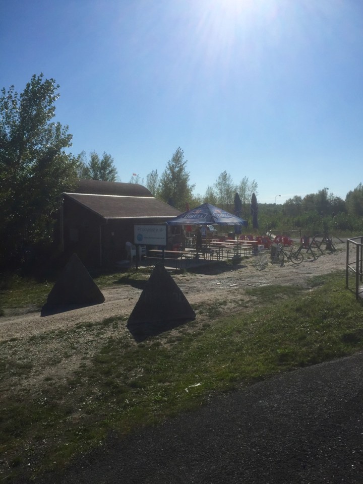 Cycle cafe just across border, Slovakia