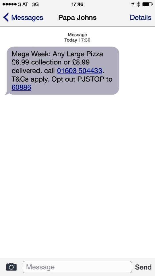 Got this text when I arrived at the campsite. Do you think they'd deliver?