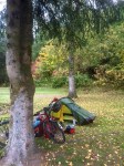 Morning in Langenwald; tent damp again