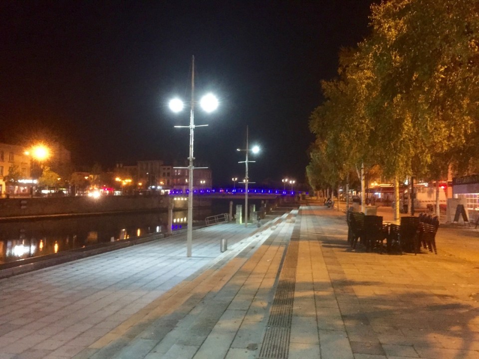 Verdun waterfront at night