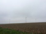 Wind farms in the mist
