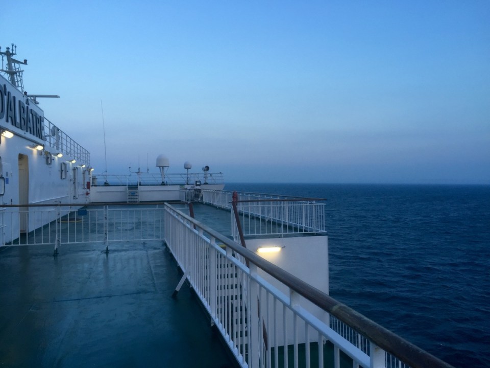 A breezy stroll on deck