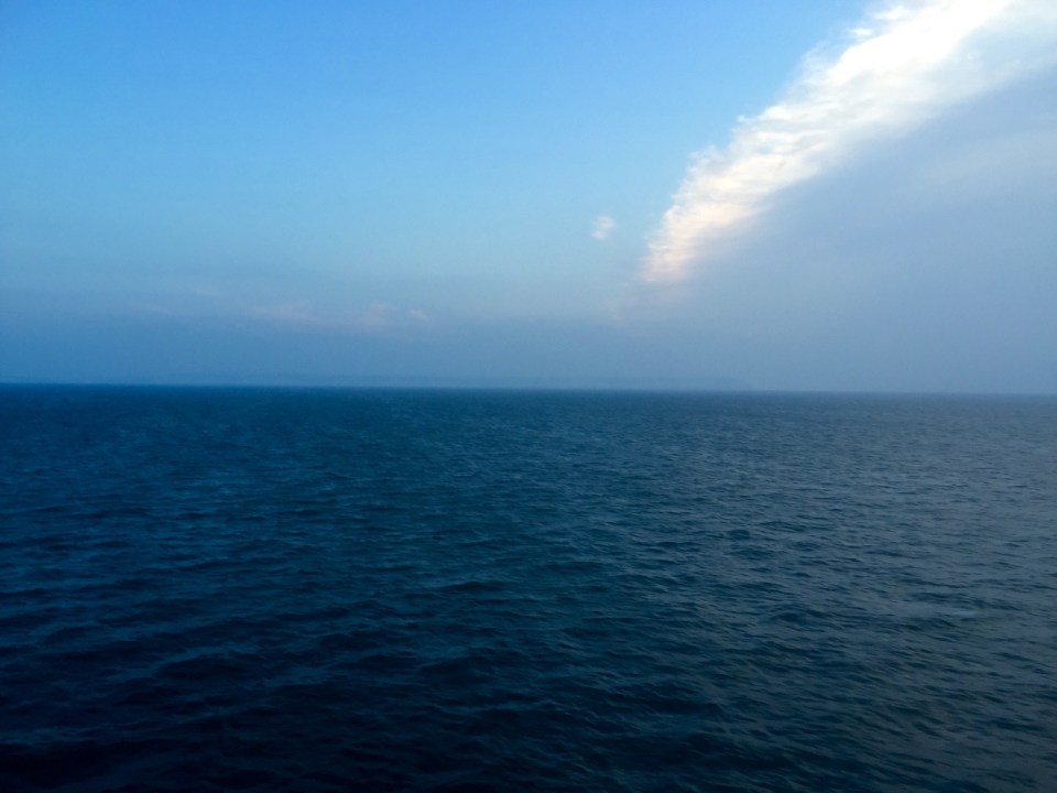 First sight of English coastline