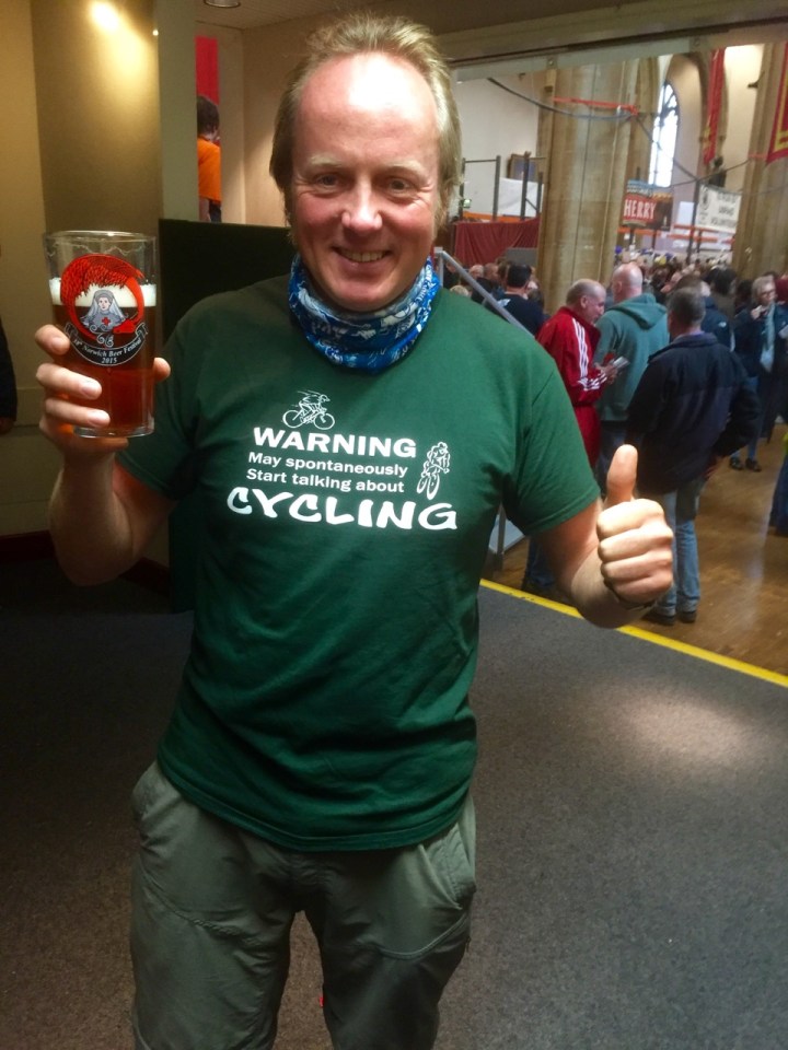 Me celebrating with friends at Norwich beer festival
