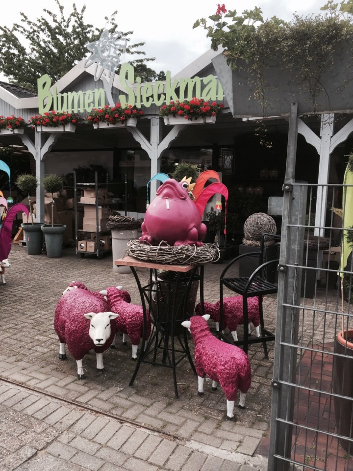 Why anyone thought pink sheep statues were a good idea I don't know, crazy Germans
