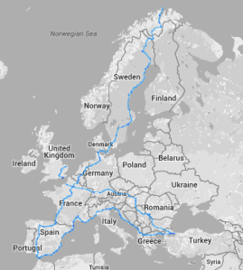 Cycling Europe - final route map
