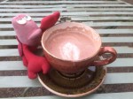 Lobster with his favourite beverage - chocolat chaud