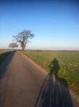 Me cycling with my shadow