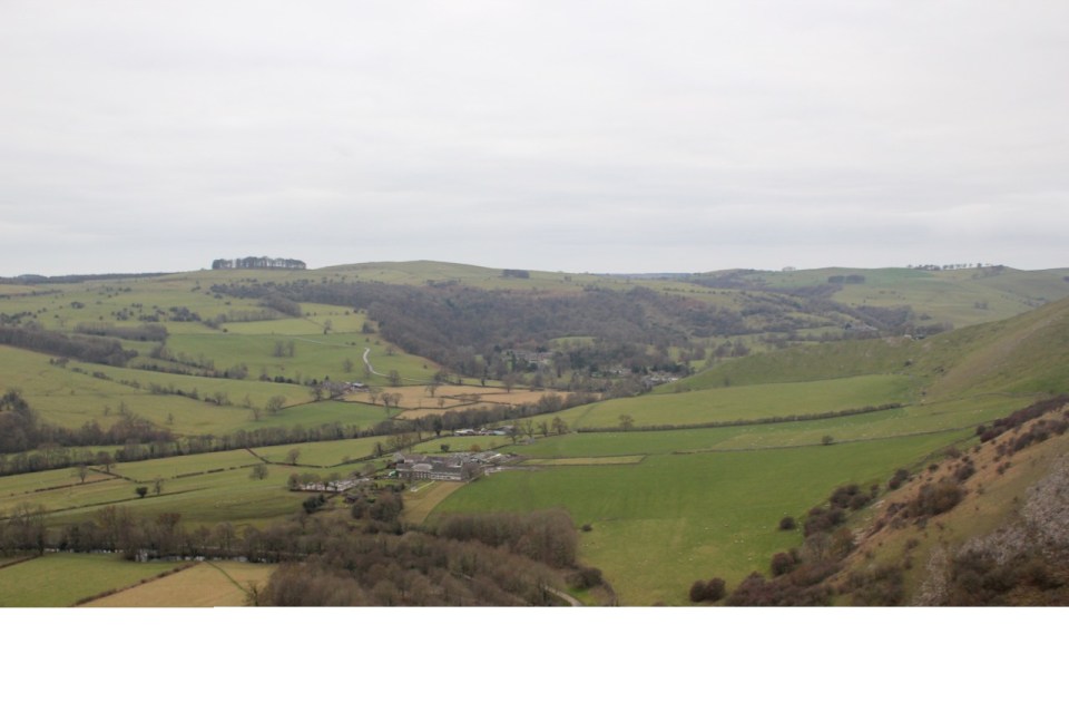Thorpe Cloud - looking down on car park