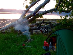 Wild camping on the shores of Loch Fyne