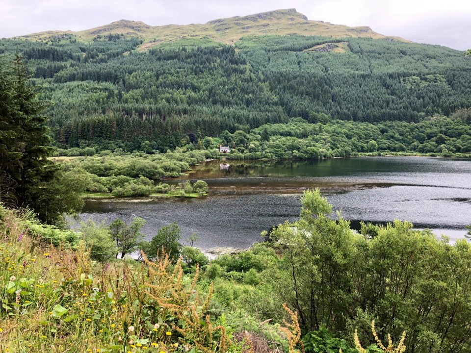 Northern end of Loch Eck - house reflected in the water