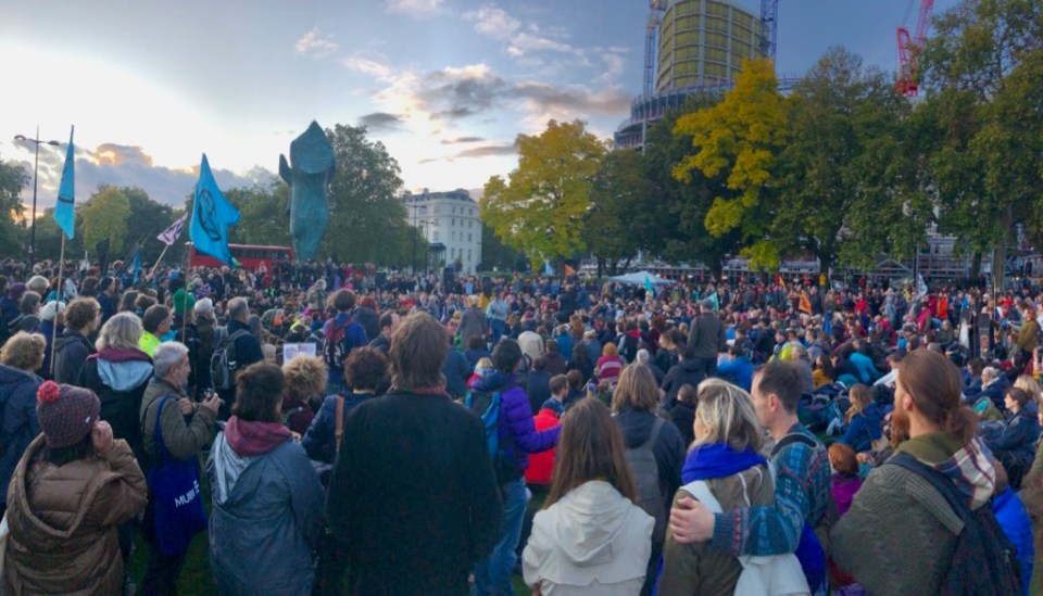 Crowds gather for the opening ceremony