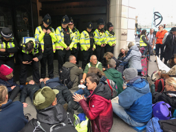 Protest outside the oil and gas summit - Andaz Hotel
