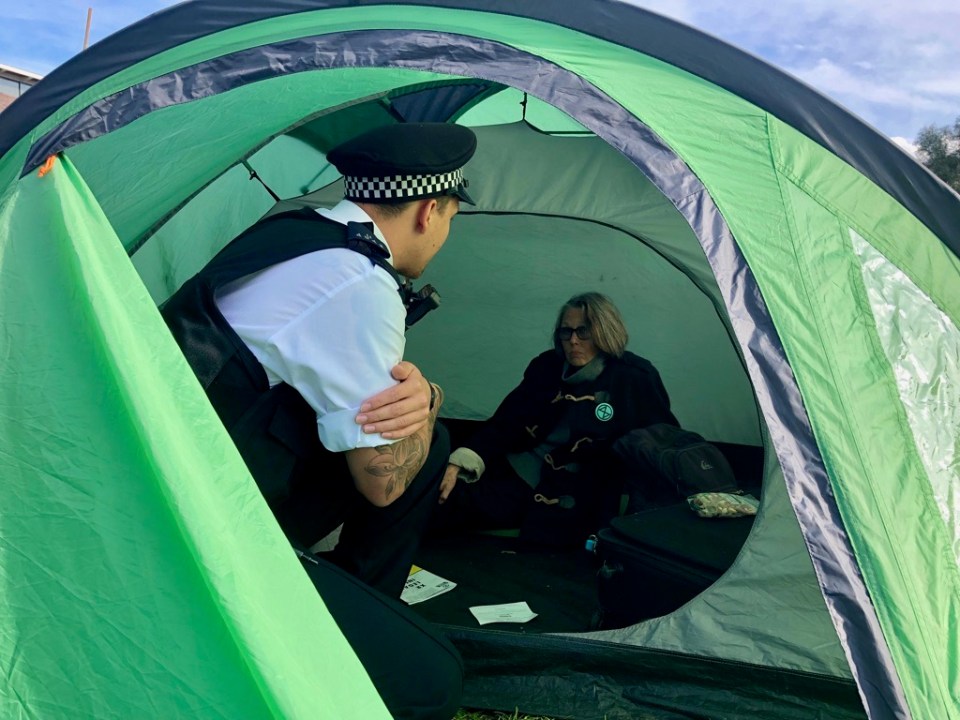 Norwich Rebel not moving from tent