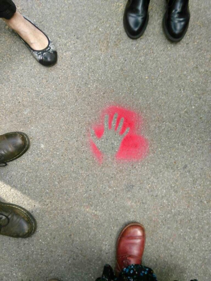 Red Hand prints started to appear round London