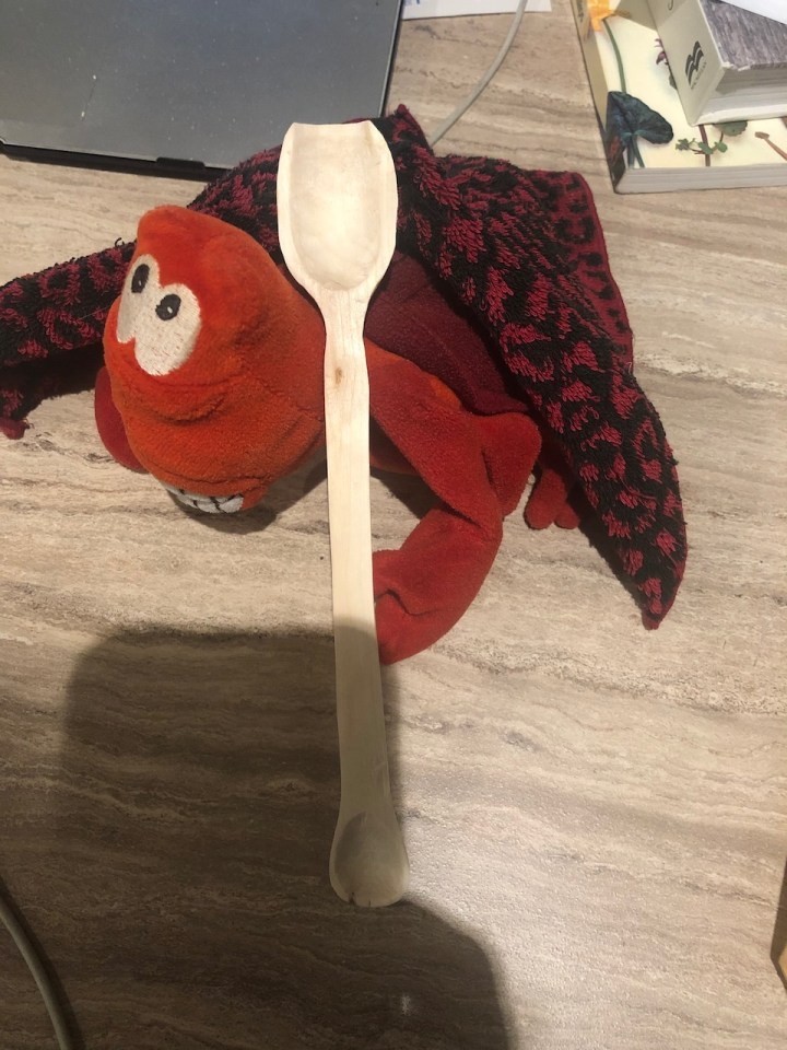 Lobster modelling spoon I carved
