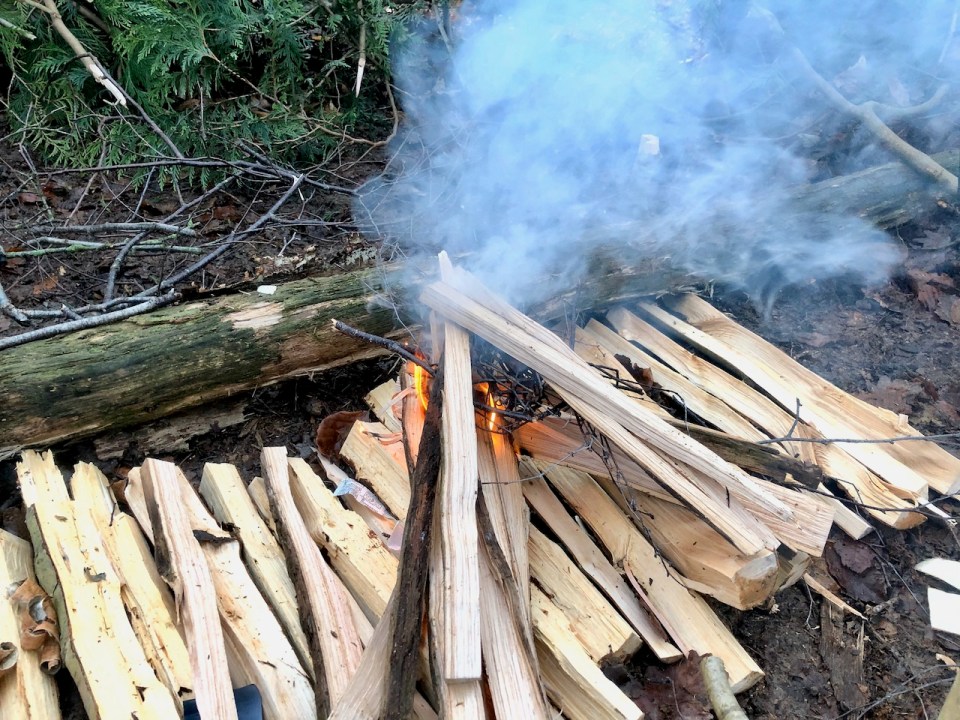 Lighting my fire - start with V shape