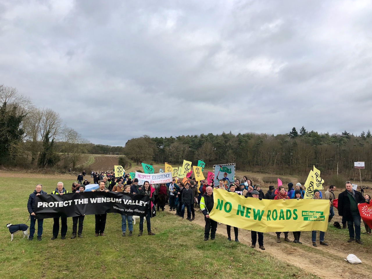 Crowds gather at demo site