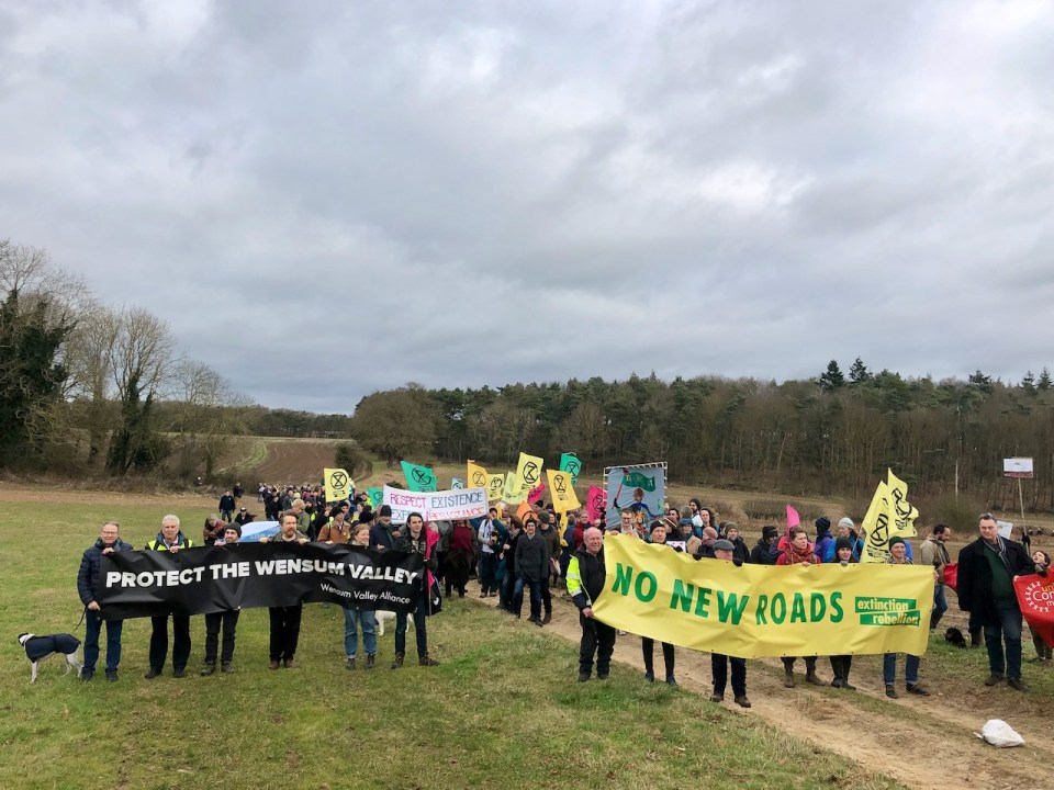 Crowds gather at demo site