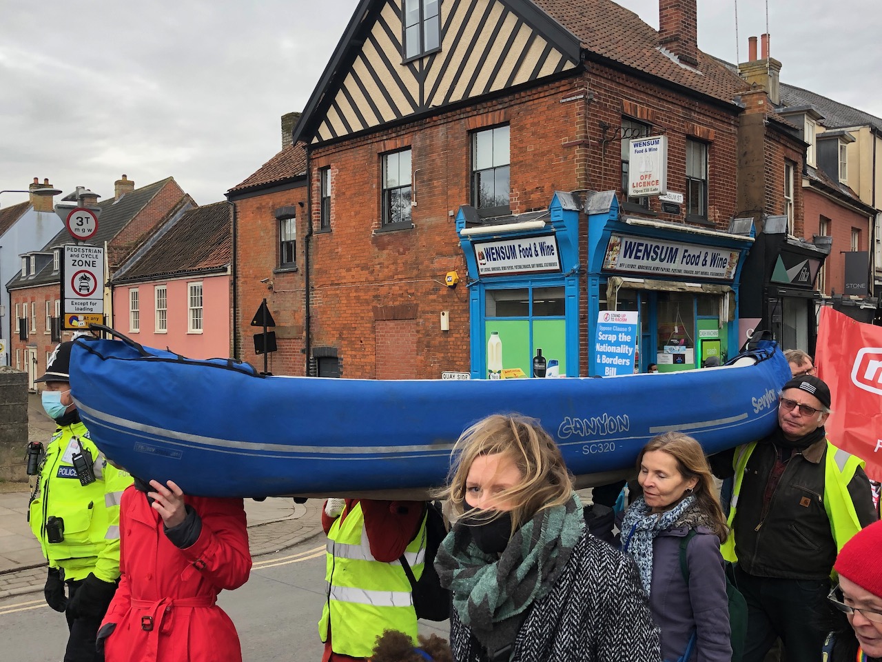 Canoe representing cross channel deaths