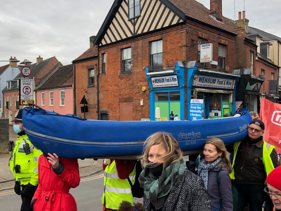 Canoe representing cross channel deaths