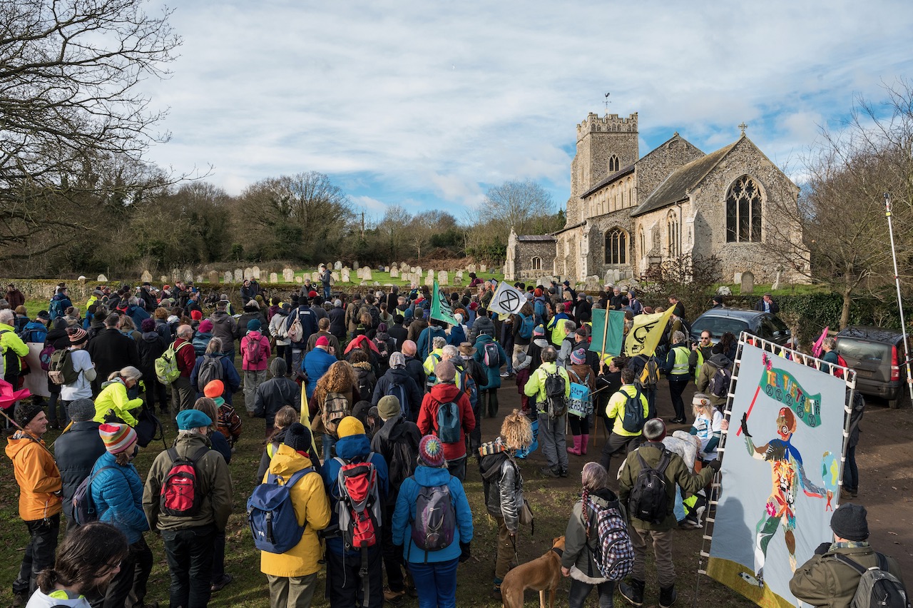 Mustering outside Ringland Church