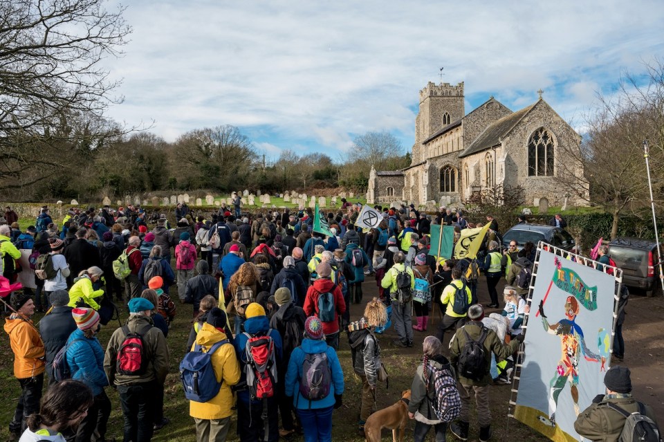 Mustering outside Ringland Church