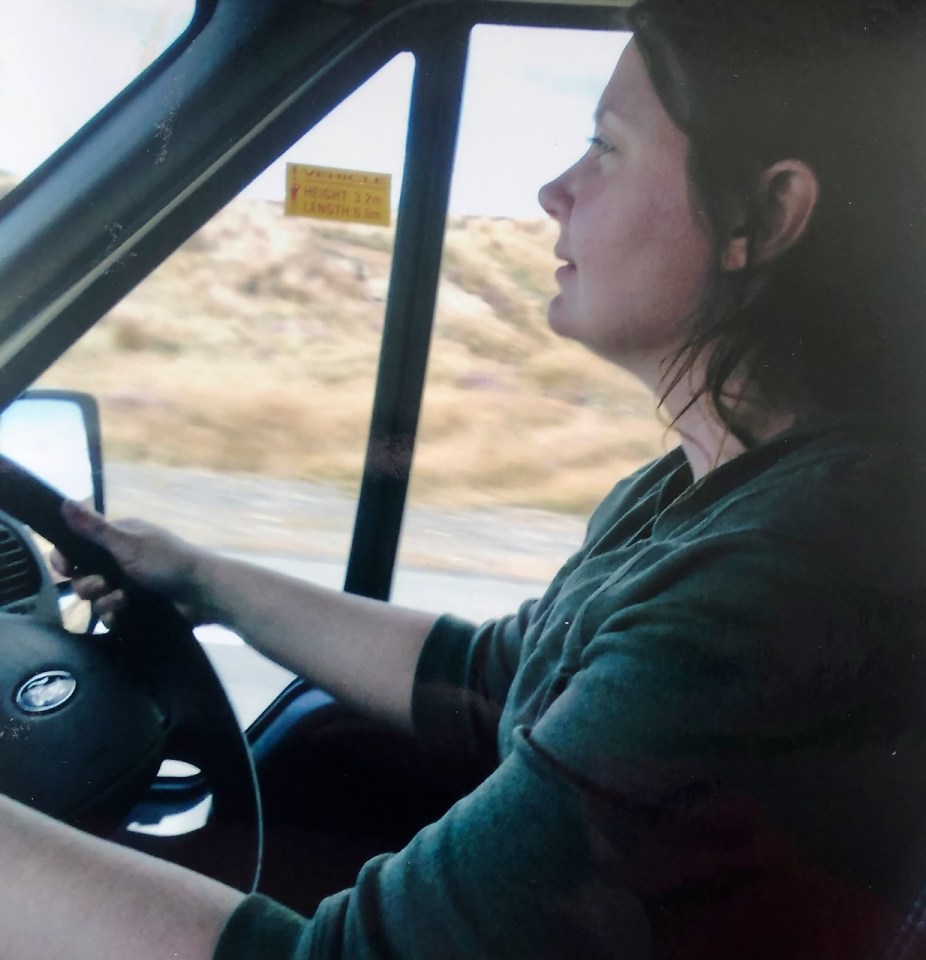 Lu driving the 'Beast' - our camper van in NZ