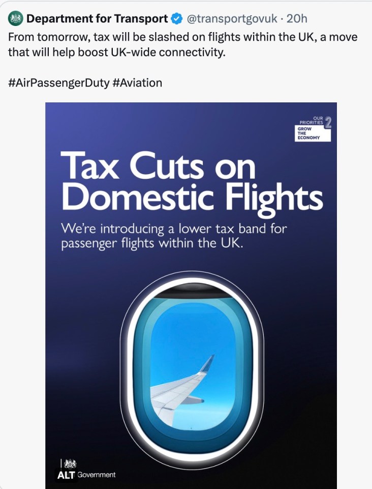 Tax Cuts on Domestic Flights