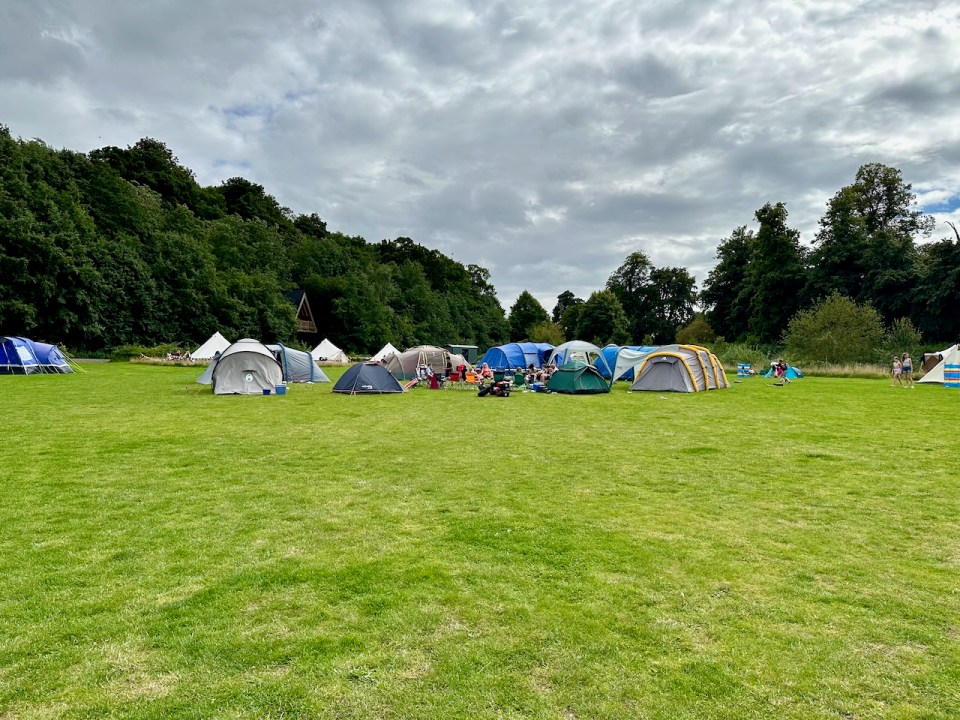 Camping in the top field, Whitlingham Broad
