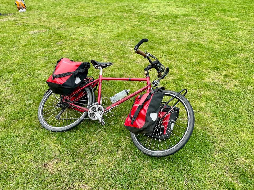 Touring bike loaded up