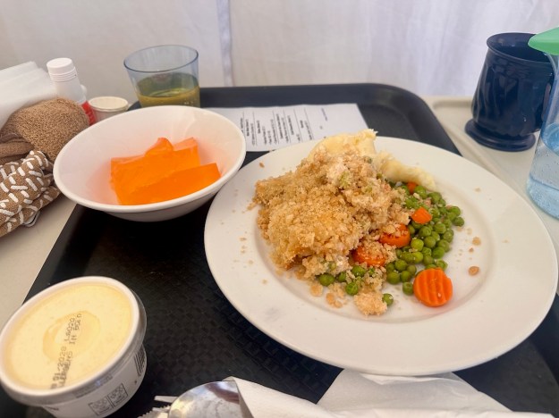 Hospital food can be quite beige, and orange