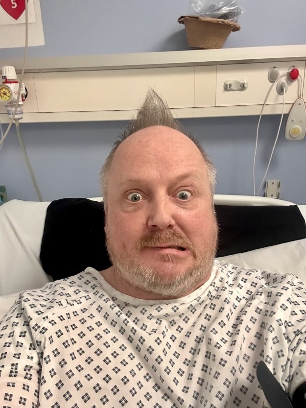 About to go for a angiogram, dubious hair