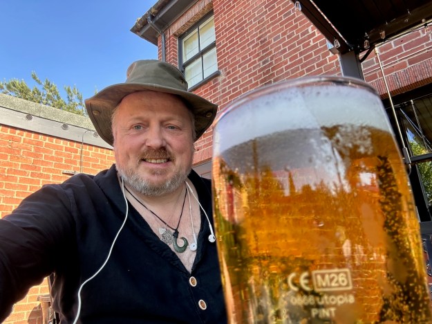 Re-hydrating at The Stag pub, Salhouse